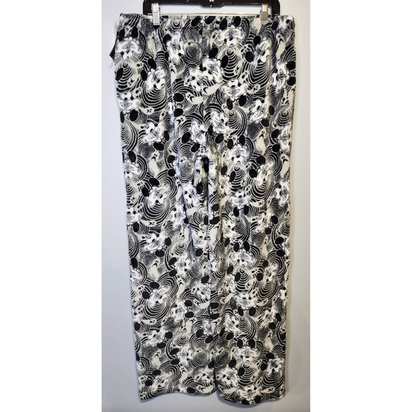 Disney Mickey Mouse PJ Unisex Size Medium‎ Fleece Grey Black Lounge Pajama Pants - Picture 2 of 8